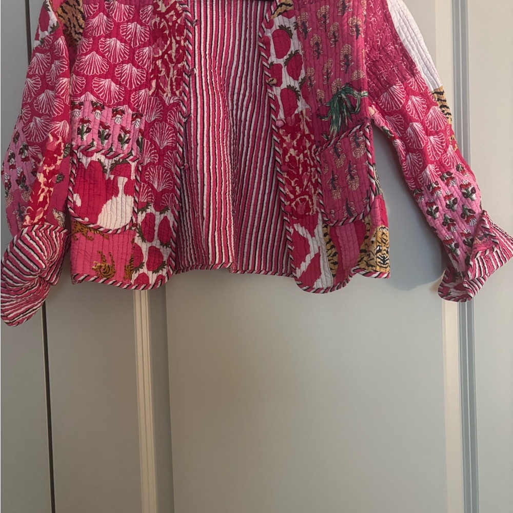 Pink Patchwork Pattern Jacket NWT - image 1